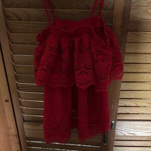 No Boundaries Red Lace Tank Top